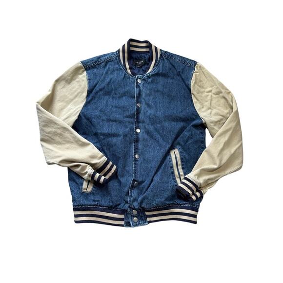 PACSUN Varsity Jean/Letter Jacket, size Large, Baseball/Bomber coat - Picture 1 of 13